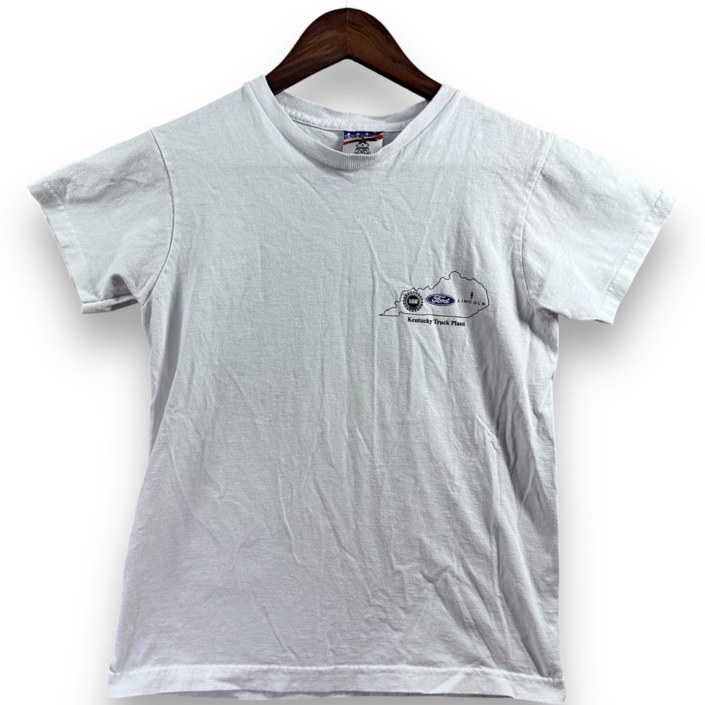 Kentucky Truck Plant Mens Small T-Shirt UAW Ford Lincoln Union USA Made White